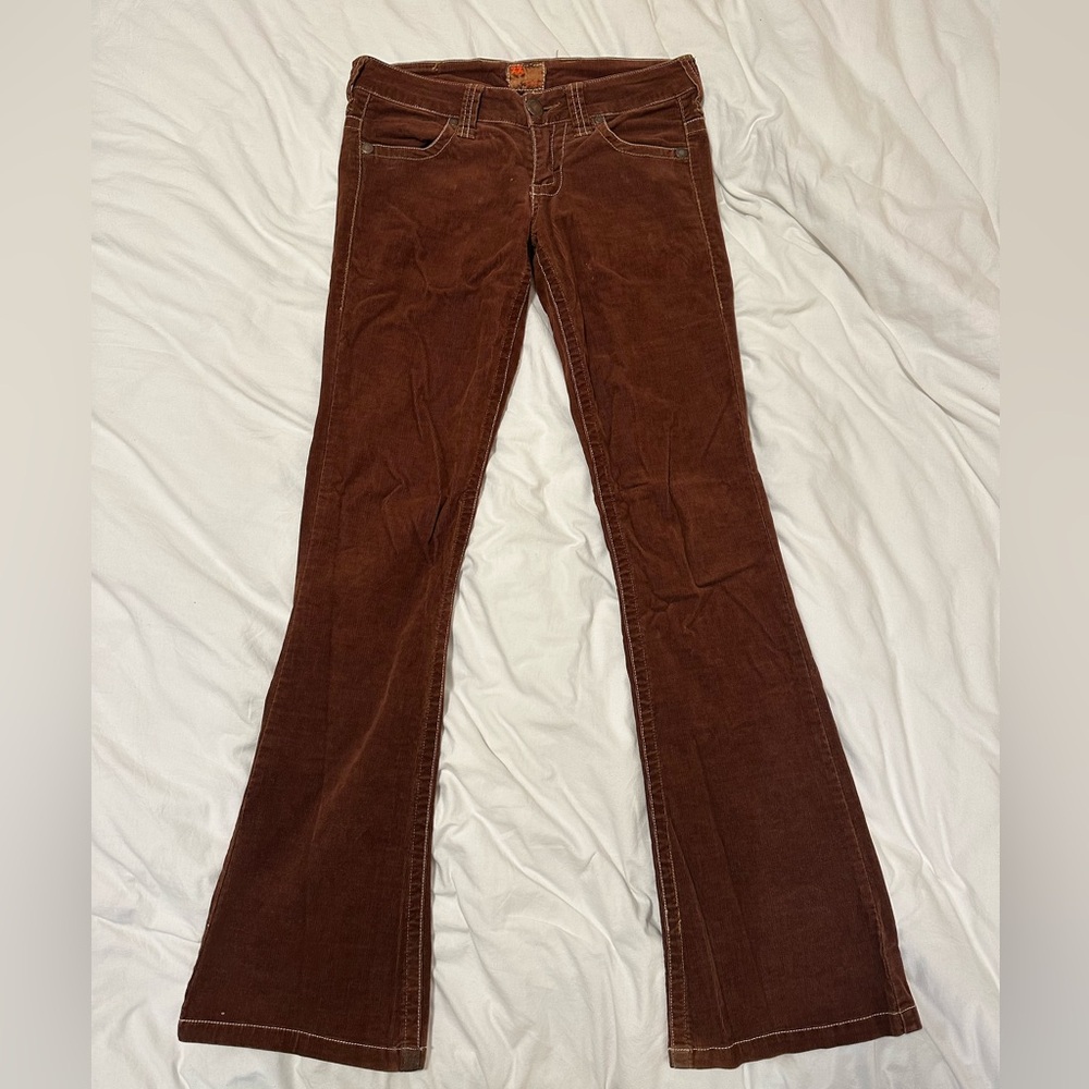 Brown Corduroy Flare Pants